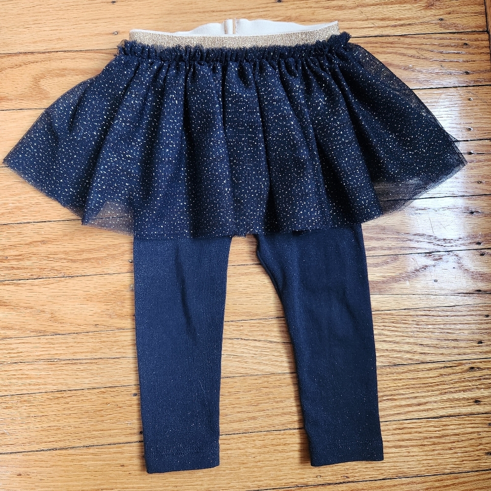 Petit Bateau Baby Girl Sparkle Legging Tulle Tutu Skirt 12M/ 74cm